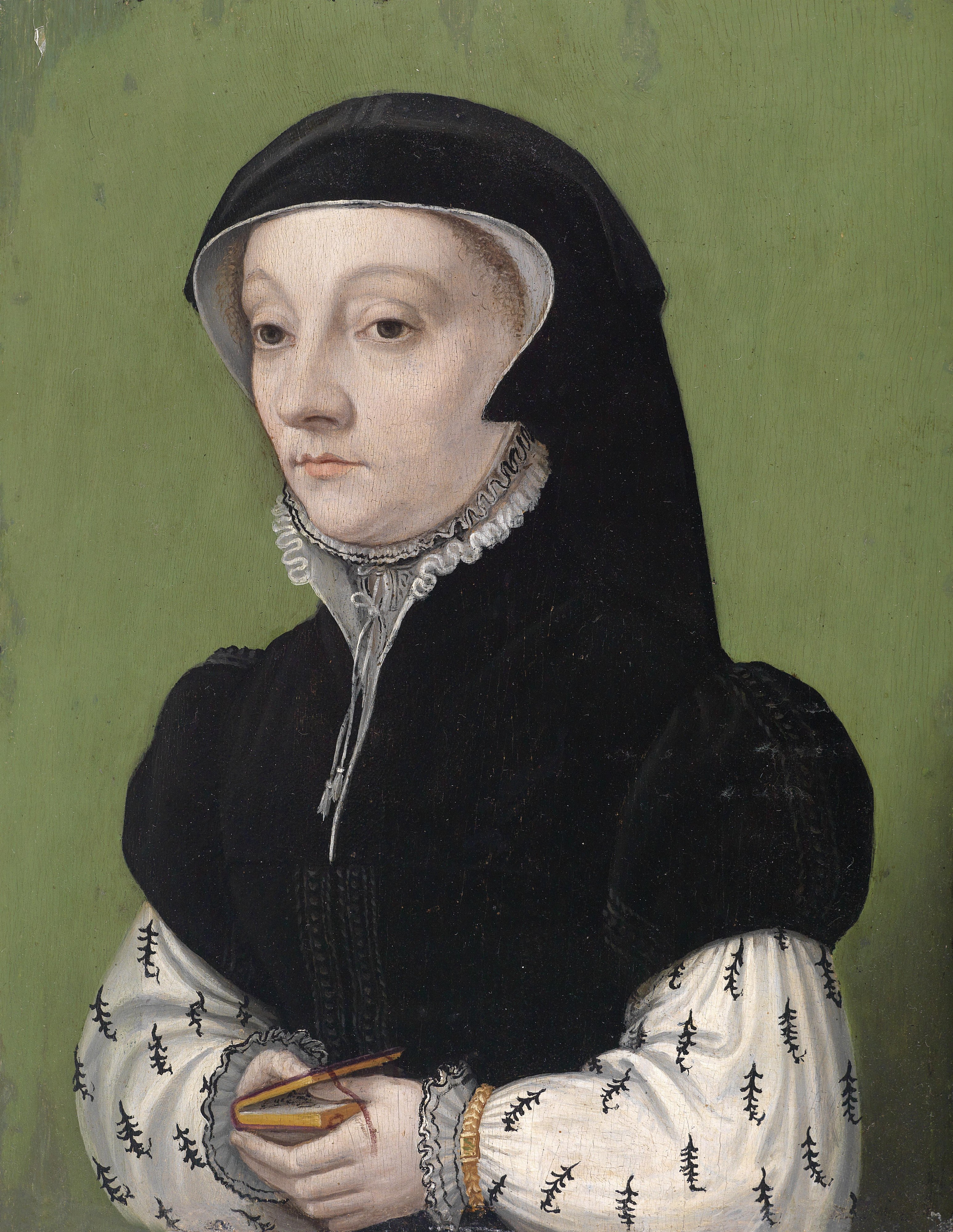 NL 16th century Portait of a women holding a book