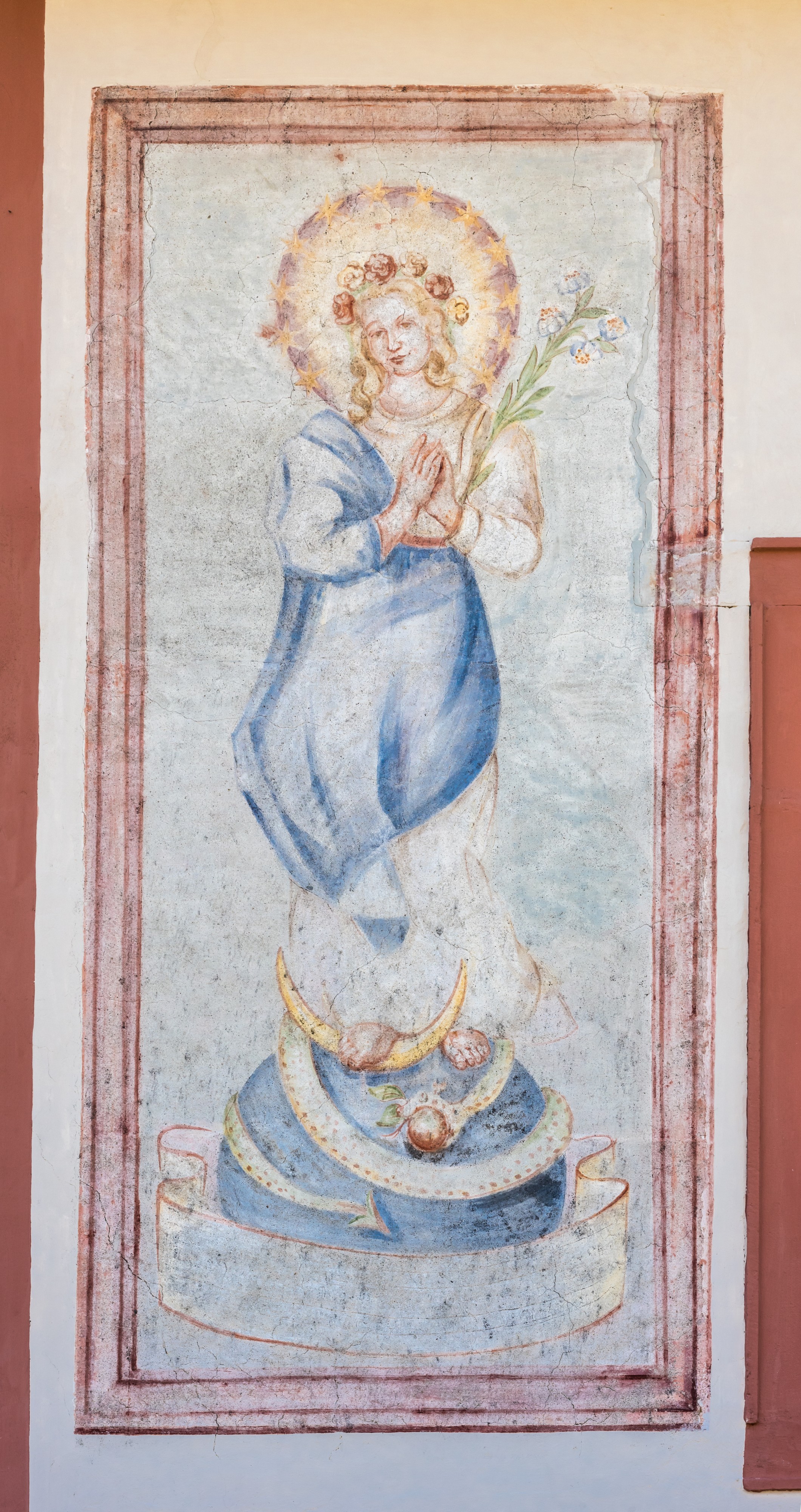 Paternion Kreuzen Kreuzwegkapelle hl. Johannes Wandmalerei Maria auf der Weltkugel 06042018 2892