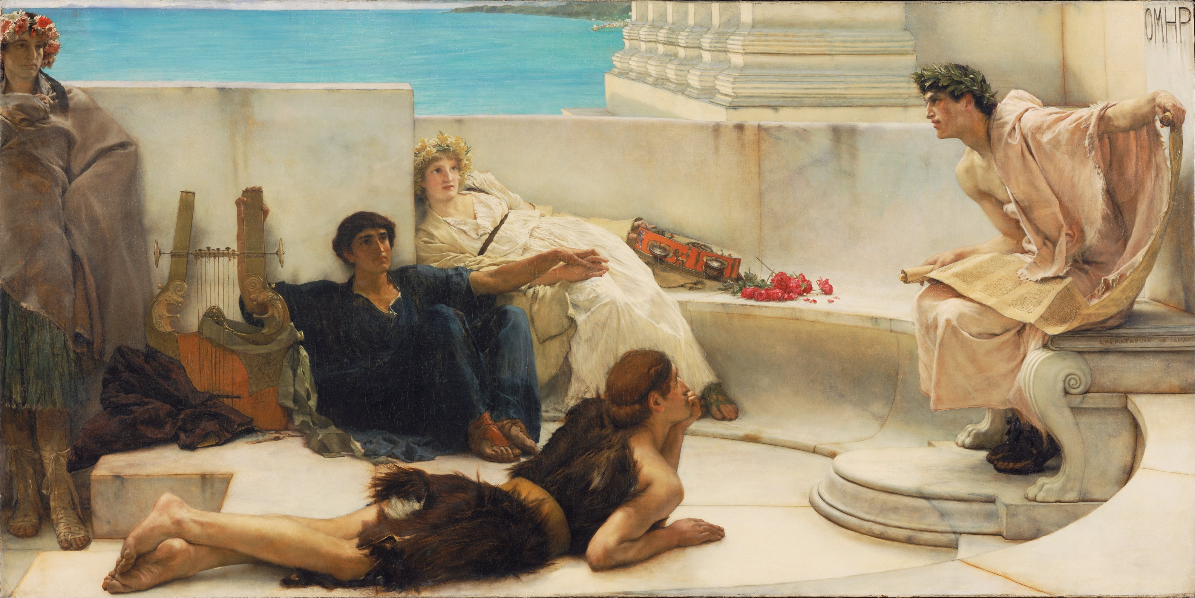Sir Lawrence Alma-Tadema, English (born Netherlands) - A Reading from Homer - Google Art Project