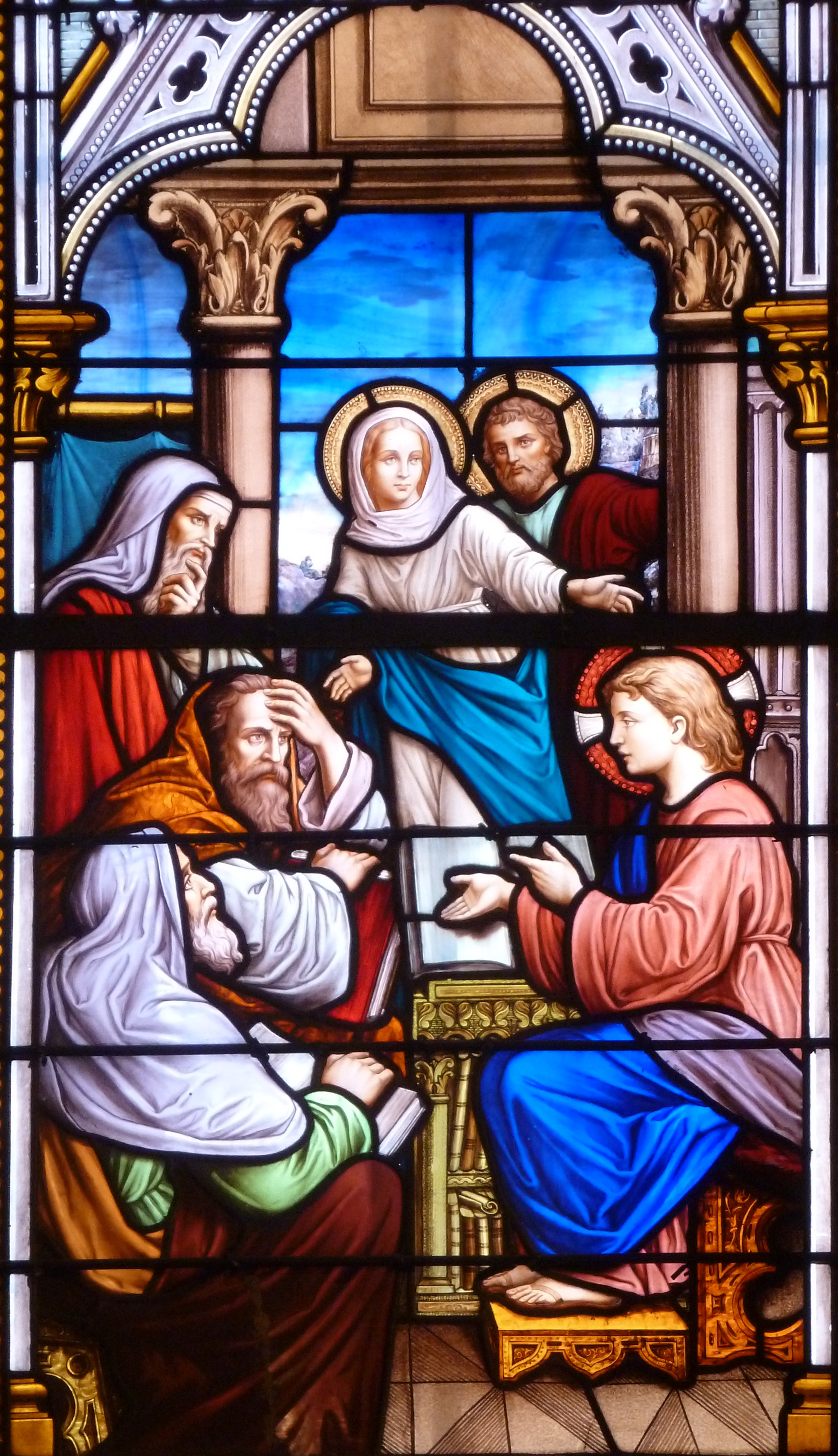 Vitrail du Christ retrouvé au Temple (1896)