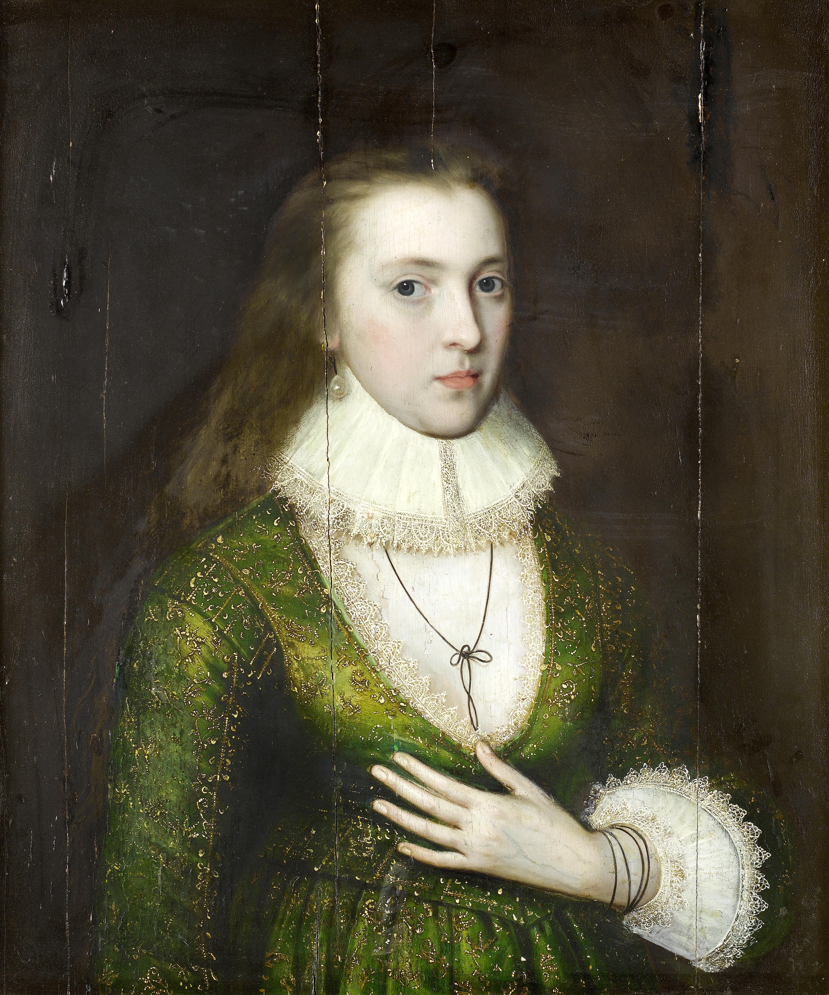 William Larkin attributed Portrait of a Lady in Green