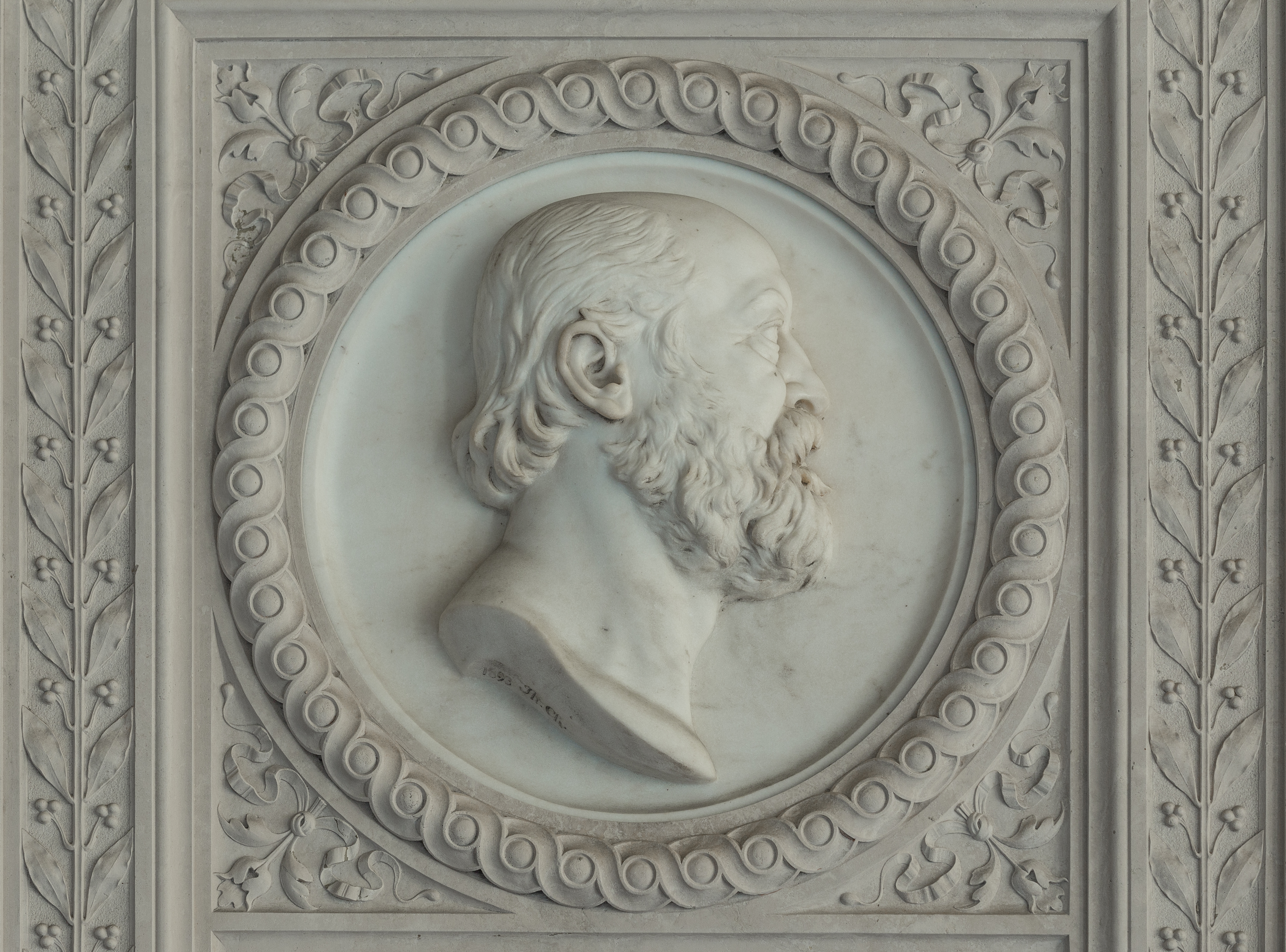 Carl Braun von Fernwald (1823-1891), Nr. 114, plaque and basrelief (marble) in the Arkadenhof of the University of Vienna-2983