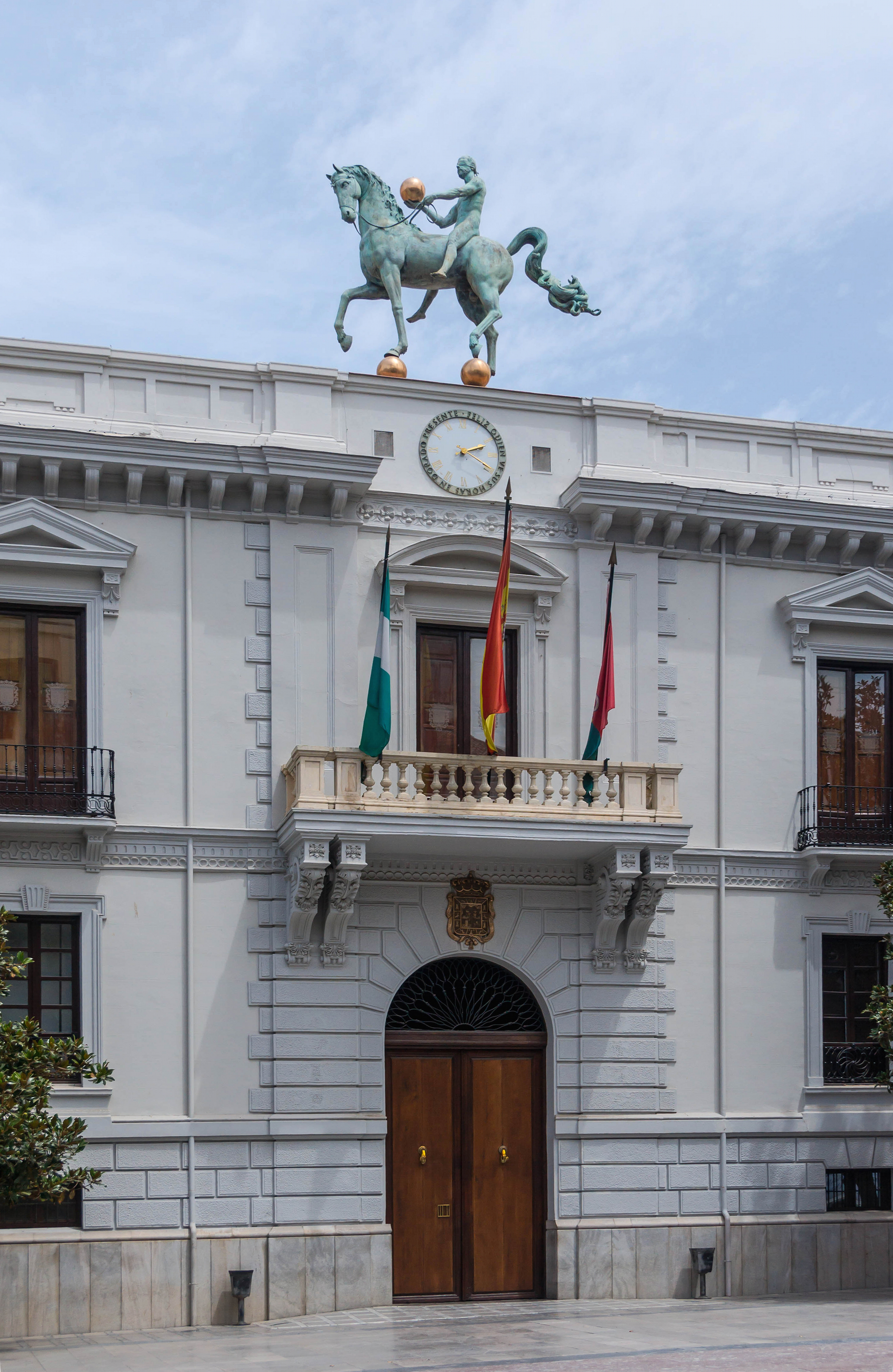 Detail facade ayuntamiento Granada Spain