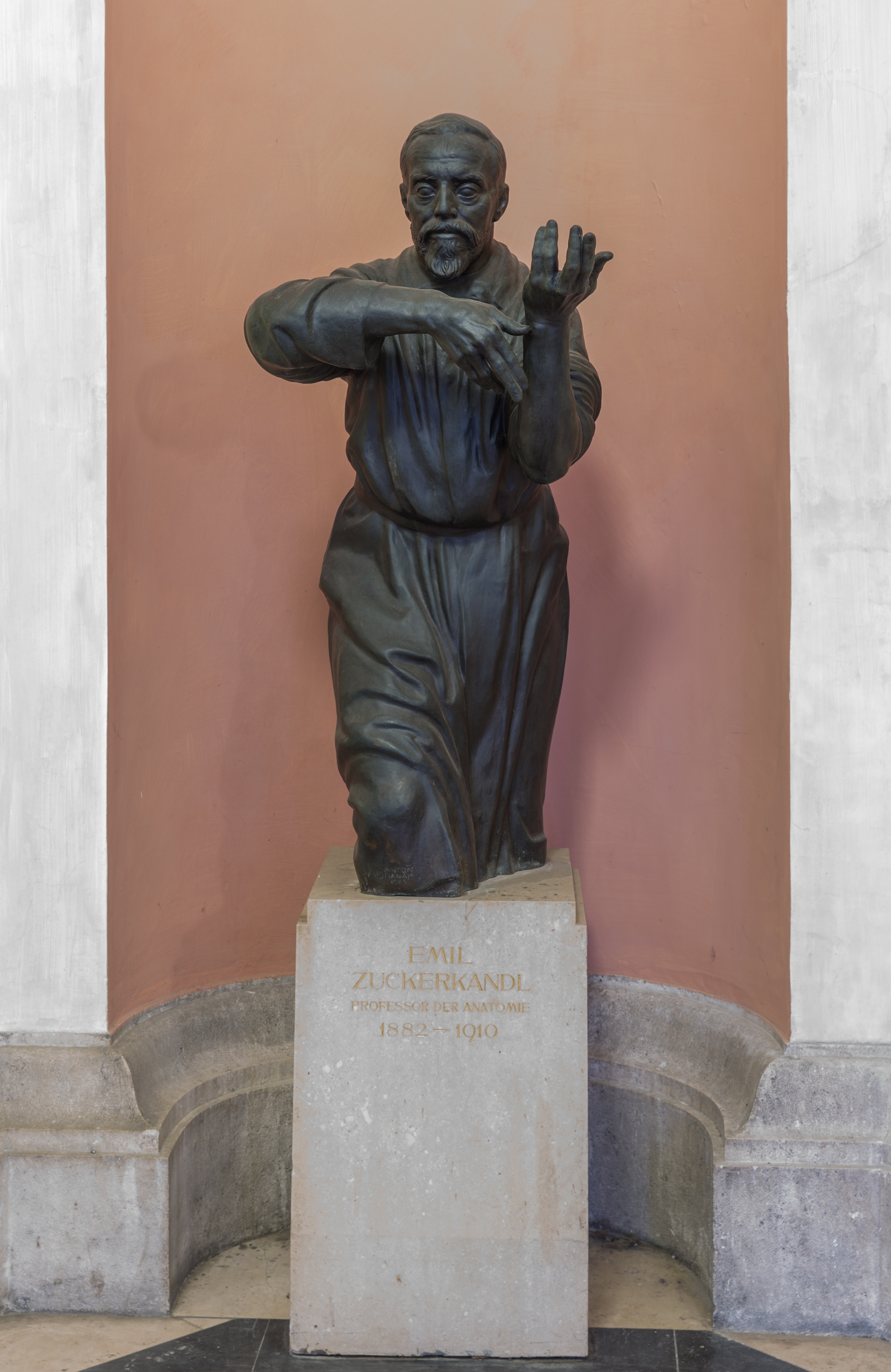 Emil Zuckerkandl (1849-1910), figure (bronce) Nr. 85 in the Arkadenhof of the University of Vienna-2012