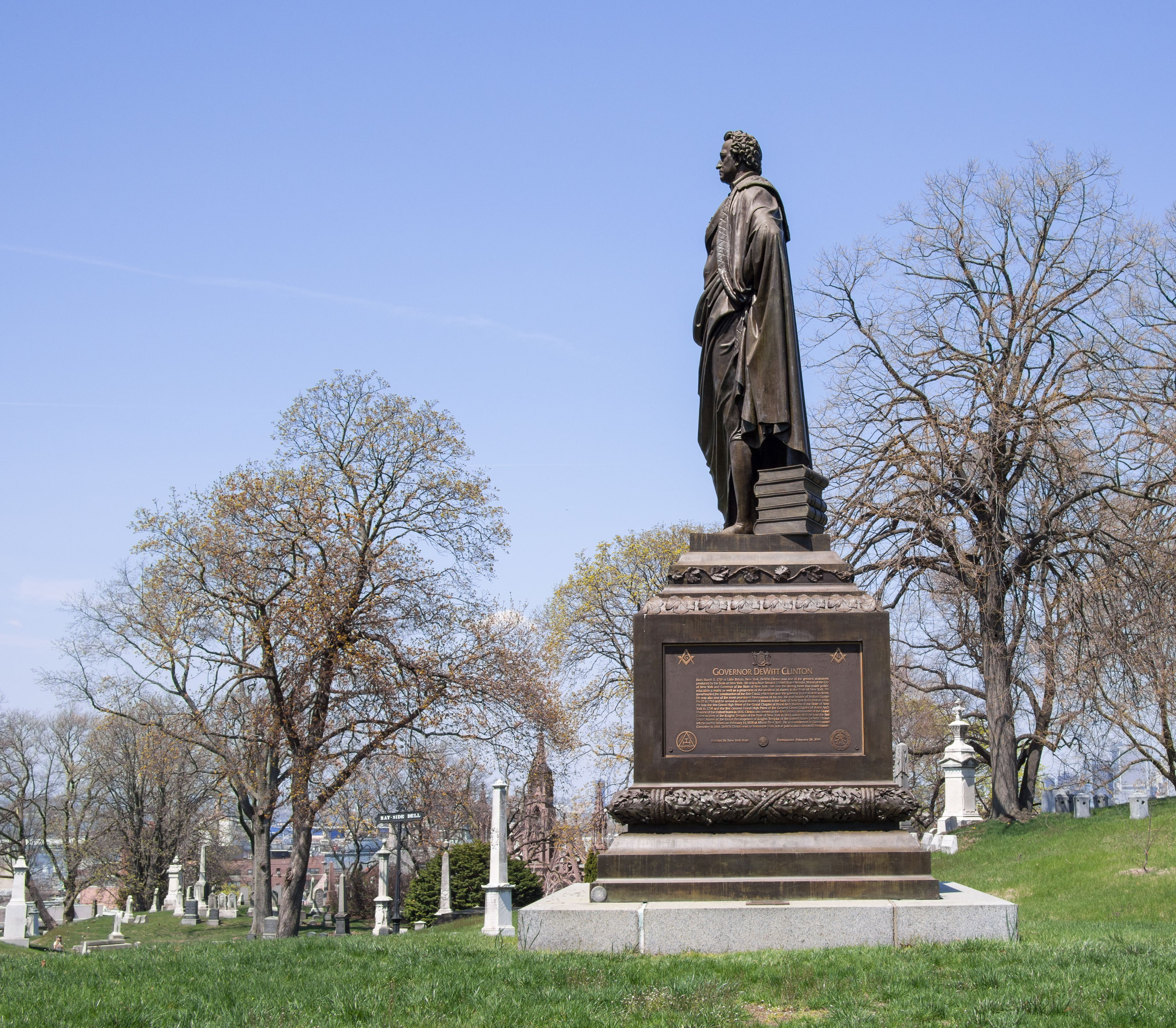 Governor DeWitt Clinton statue at Green-Wood Cemetery (side) (61924)
