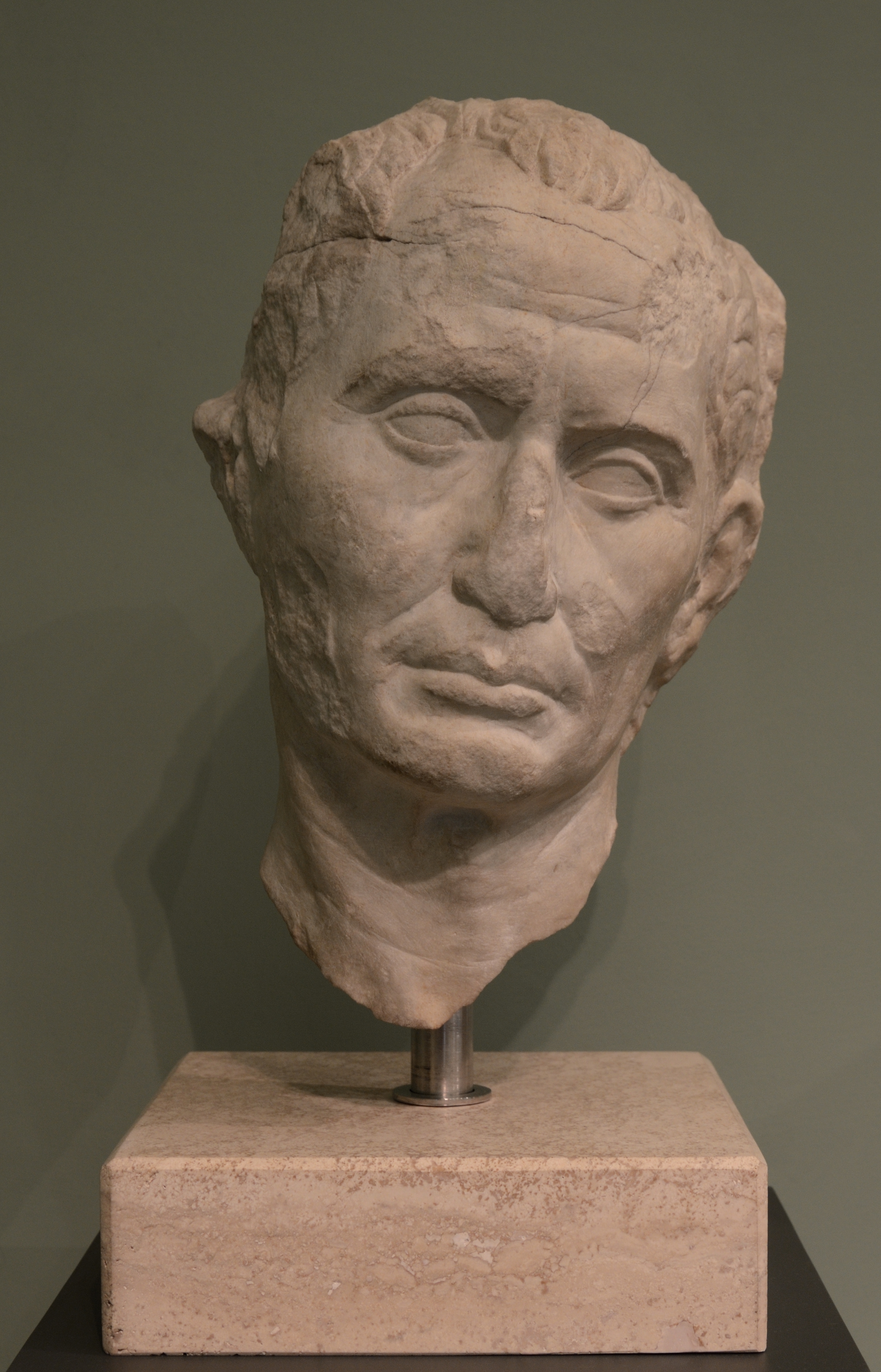 Head of Gaius Iulius Caesar (?) in Museo Nazionale Romano