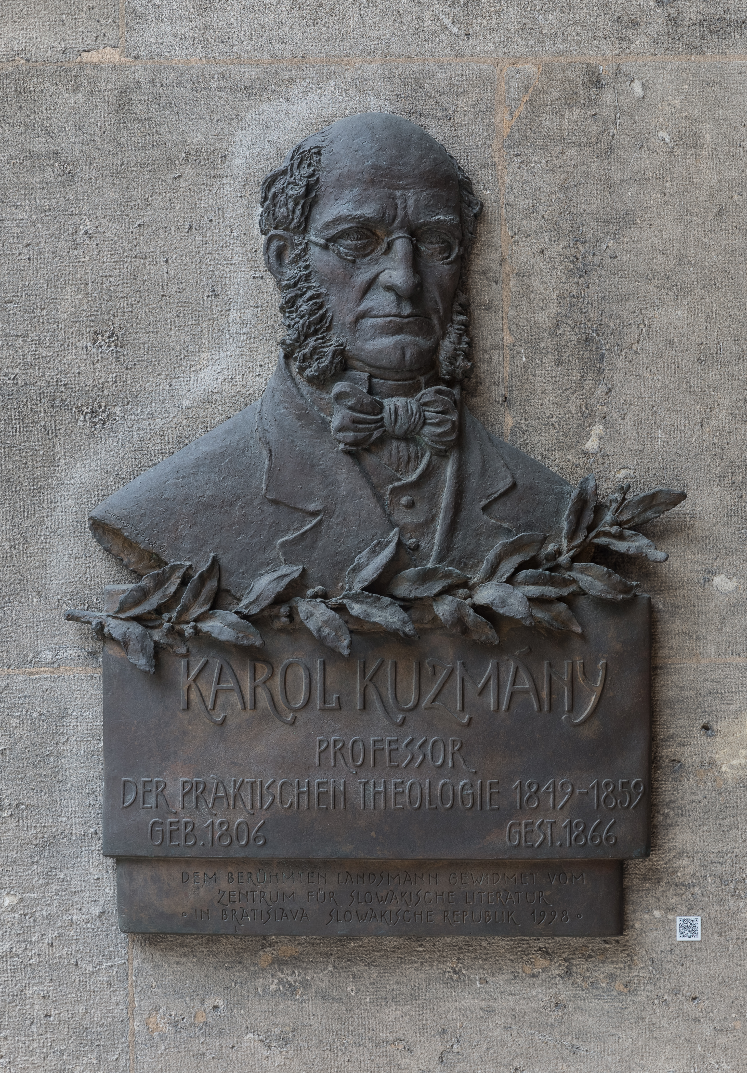 Karol Kuzmány (1806-1866), autor and theologian, Nr. 121, basrelief (bronze) in the Arkadenhof of the University of Vienna-3795-2