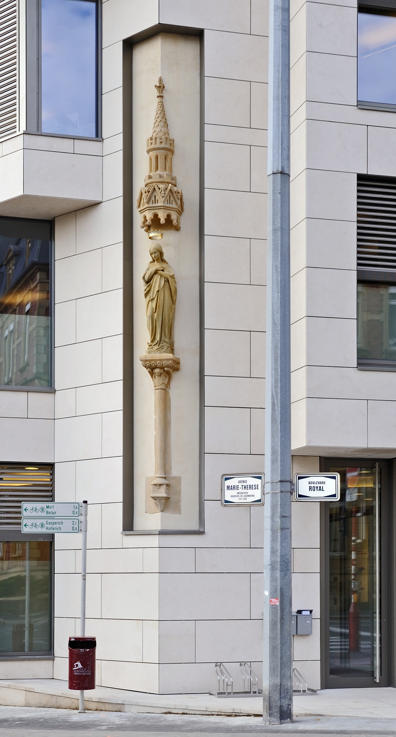 Luxembourg City Virgin Mary statue 2012
