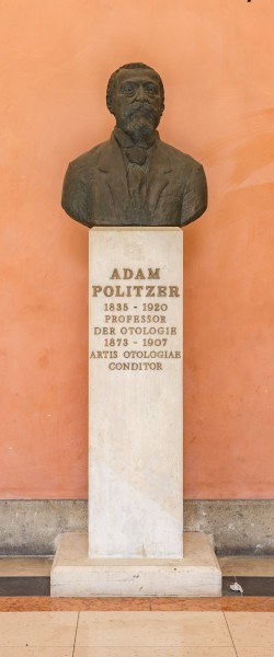 Adam Politzer (1835-1920), physician, Nr. 135, bust (bronze) in the Arkadenhof of the University of Vienna-3246-HDR