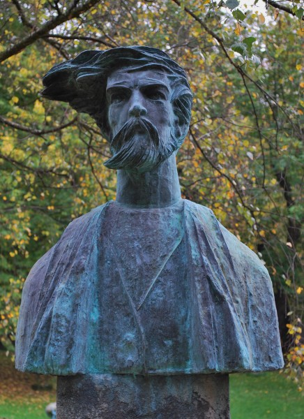 Bronisław Chromy Gallery of Sculpture, Stanisław Wyspiański (Polish playwright, painter and poet) bust, Decjusz Park, 4 Krańcowa street, Krakow, Poland