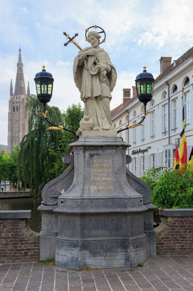 Bruges Belgium Statue-of-John-of-Nepomuk-in-Bruges-01