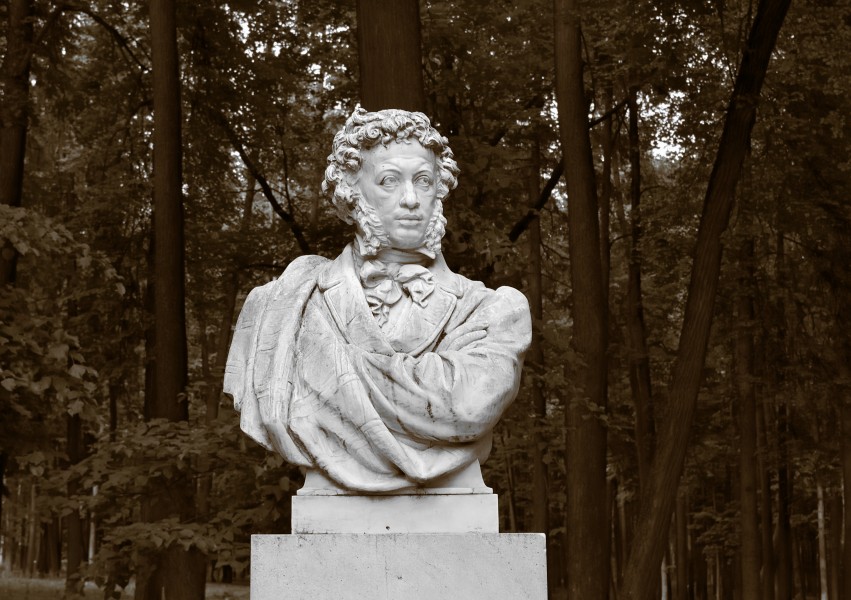Bust of Alexander Pushkin in Arkhangelskoe estate