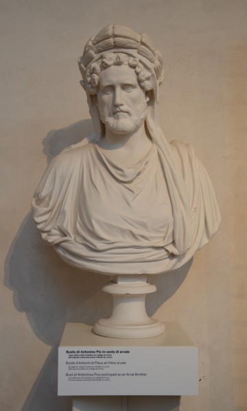 Bust of Antoninus Pius portrayed as a arval brother