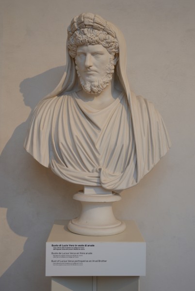 Bust of Lucius Verus portrayed as a arval brother