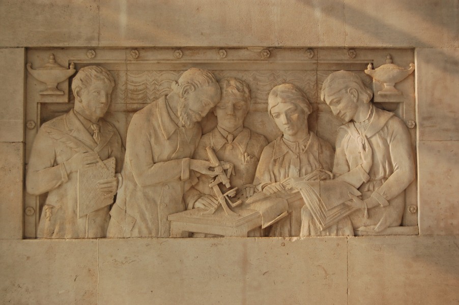Carved relief (left side) Aston University Main Building