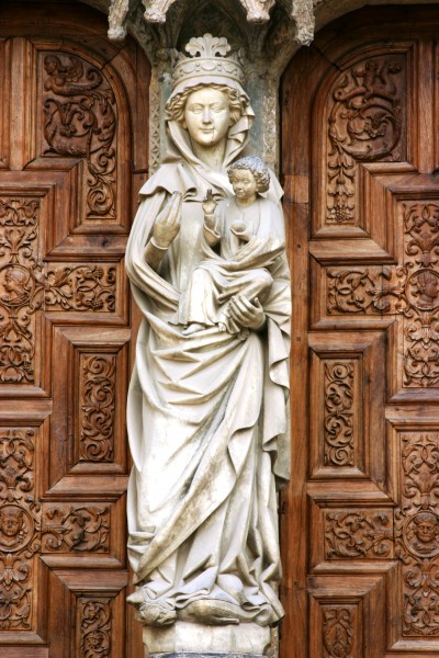 Cathedral of León - White Virgin on the Door of the Judgement (west facade)