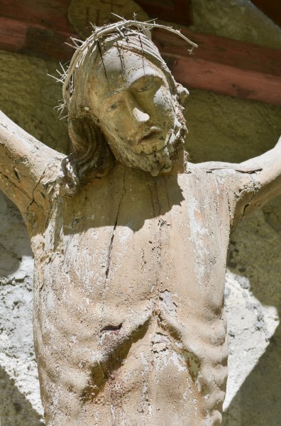 Christ on the cross Brugger Haus Waidbruck detail