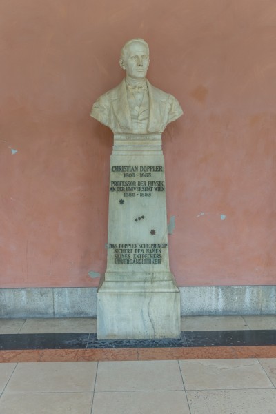 Christian Doppler (1803-1853), Nr. 111, bust (marble) in the Arkadenhof of the University of Vienna-2567-HDR