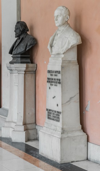 Christian Doppler (1803-1853), Nr. 111, bust (marble) in the Arkadenhof of the University of Vienna-2612-HDR