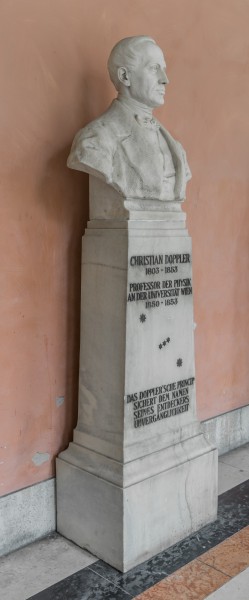Christian Doppler (1803-1853), Nr. 111, bust (marble) in the Arkadenhof of the University of Vienna-2687-HDR