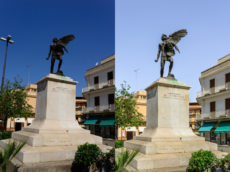 Comparison - RAW file and after digital development in Lightroom 5