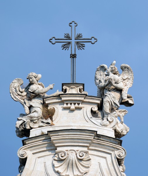 Cross with angels on Santa Croce in Gerusalemme (Rome)