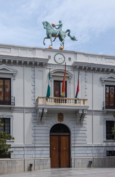 Detail facade ayuntamiento Granada Spain