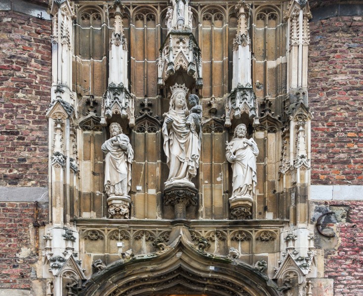 Detail facade entrée trésor cathédrale, Aix-la-Chapelle, Allemagne