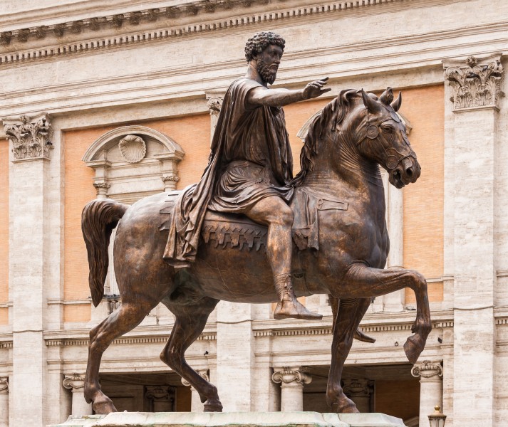 Equestrian statue Marcus Aurelius replica, Capitole, Rome, Italy