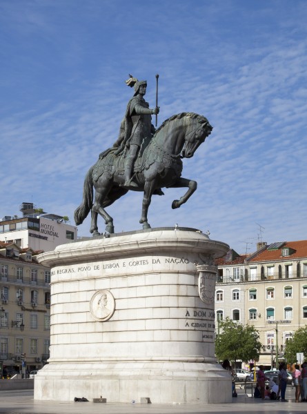 Estatua de Don Juan I, Plaza de Figueira, Lisboa, Portugal, 2012-05-12, DD 03