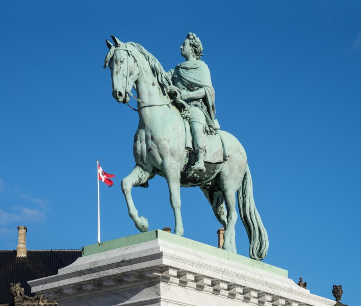 Frederik 5 statue Amalienborg Copenhagen Denmark-2