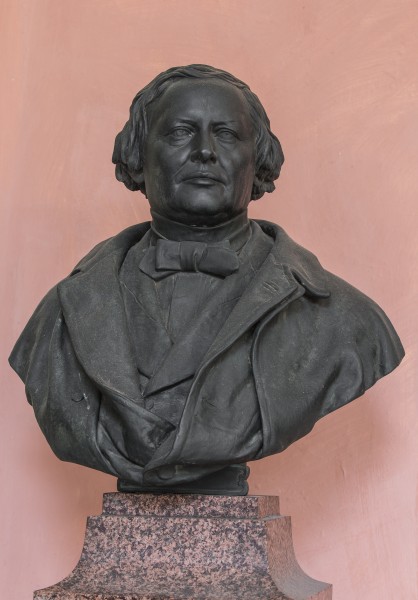 Josef von Skoda (1805-1881), Nr. 102 bust (bronze) in the Arkadenhof of the University of Vienna--HDR