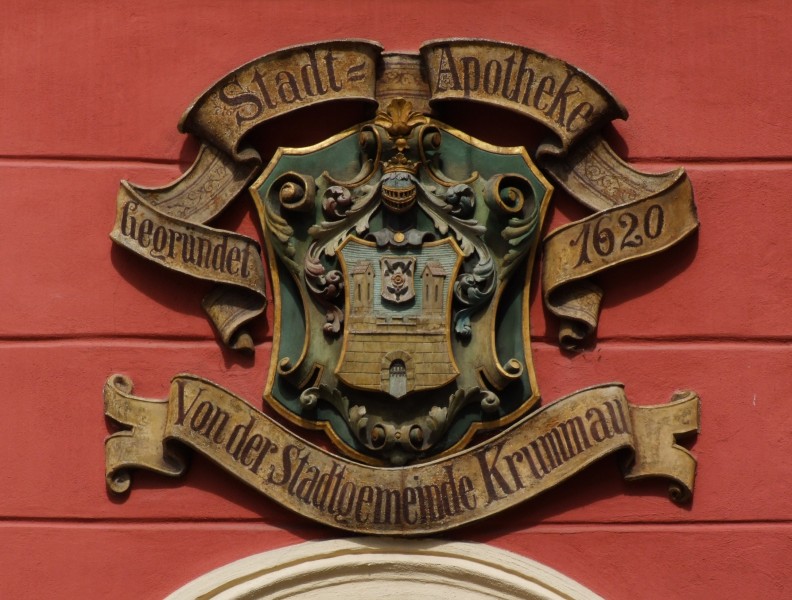 Krummau - Apotheke, altes Schild