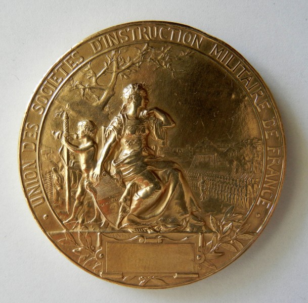 Médaille Union des sociétés d'instruction militaire de France. Graveur Henri Dubois (1859-1943) (3)