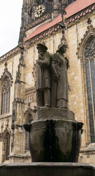 Münster, Brunnen am Lambertikirchplatz -- 2014 -- 00798