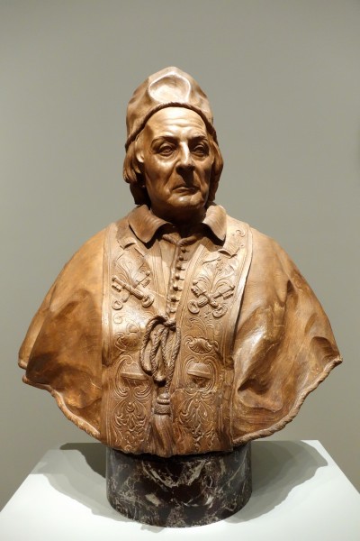Portrait of Pope Clemente XII (Lorenzo Corsini) by Edme Bouchardon, French, after 1730, tinted plaster and terracotta - California Palace of the Legion of Honor - DSC07739