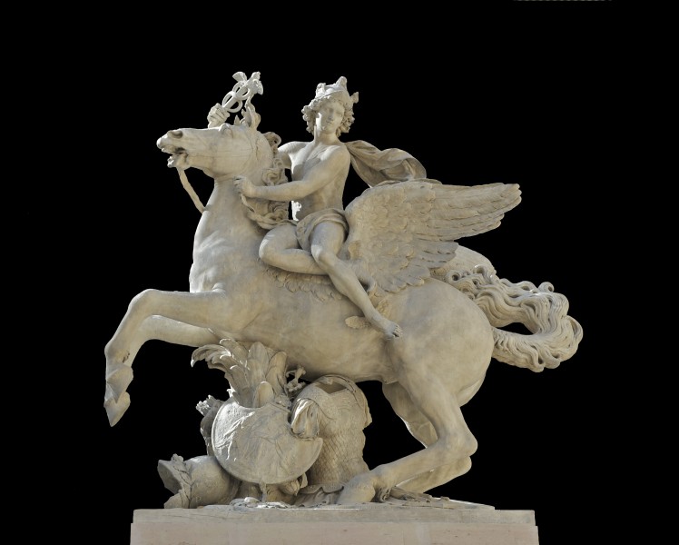 Renommée du Roi Mercure Pégase Coysevox Louvre MR1822 noir