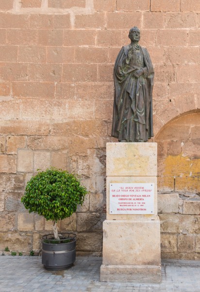 Statue bishop Diego Ventaja Milan, Almeria, Spain
