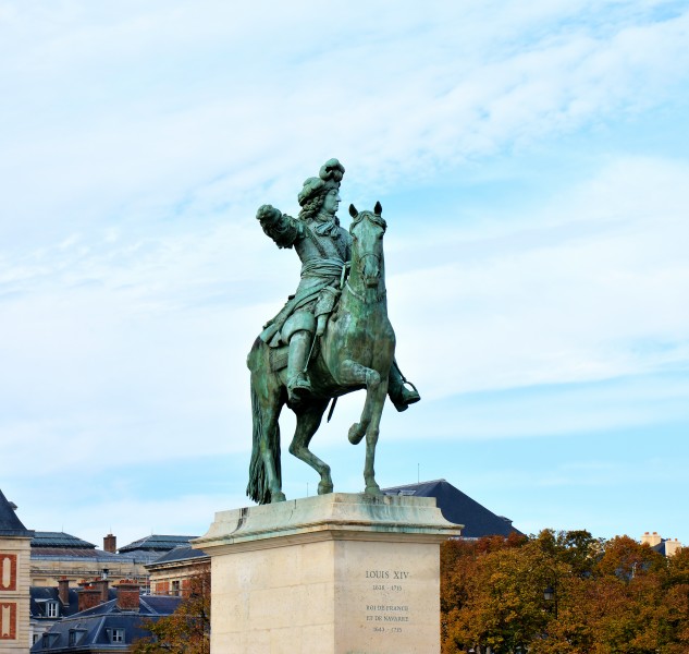 Statue of Louis XIV in place d'armes of Versailles