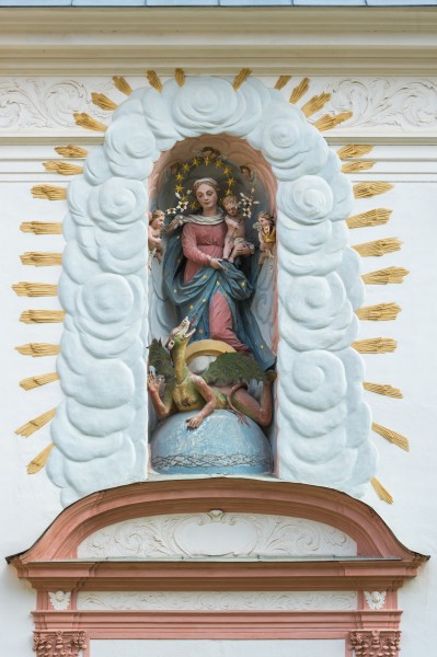 Stift Griffen Pfarrkirche Mariae Himmelfahrt W-Portal Supraporte Madonna della Vittoria 22102015 1849