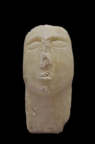 Tête albâtre (alabaster head), Yemen - Louvre AO 4695