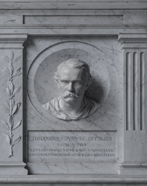 Theodor von Oppolzer (1841-1886), Nr. 90 relief (marble) in the Arkadenhof of the University of Vienna-