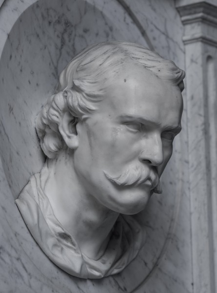 Theodor von Oppolzer (1841-1886), Nr. 90 relief (marble) in the Arkadenhof of the University of Vienna-2474-HDR
