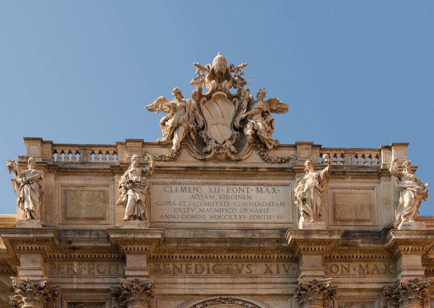 Top Trevi fountain Rome Italy