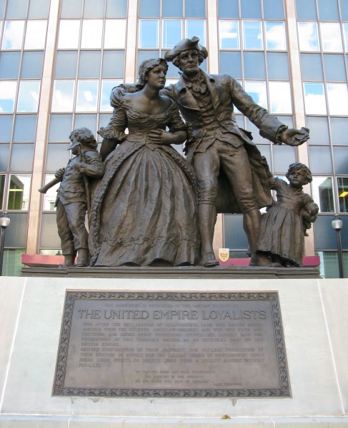 United Empire Loyalist statue and plaque in Hamilton, Ontario