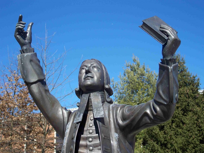 Wesley statue close