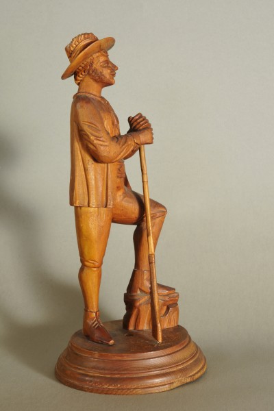 Woodcarved Hunter from Gröden side view