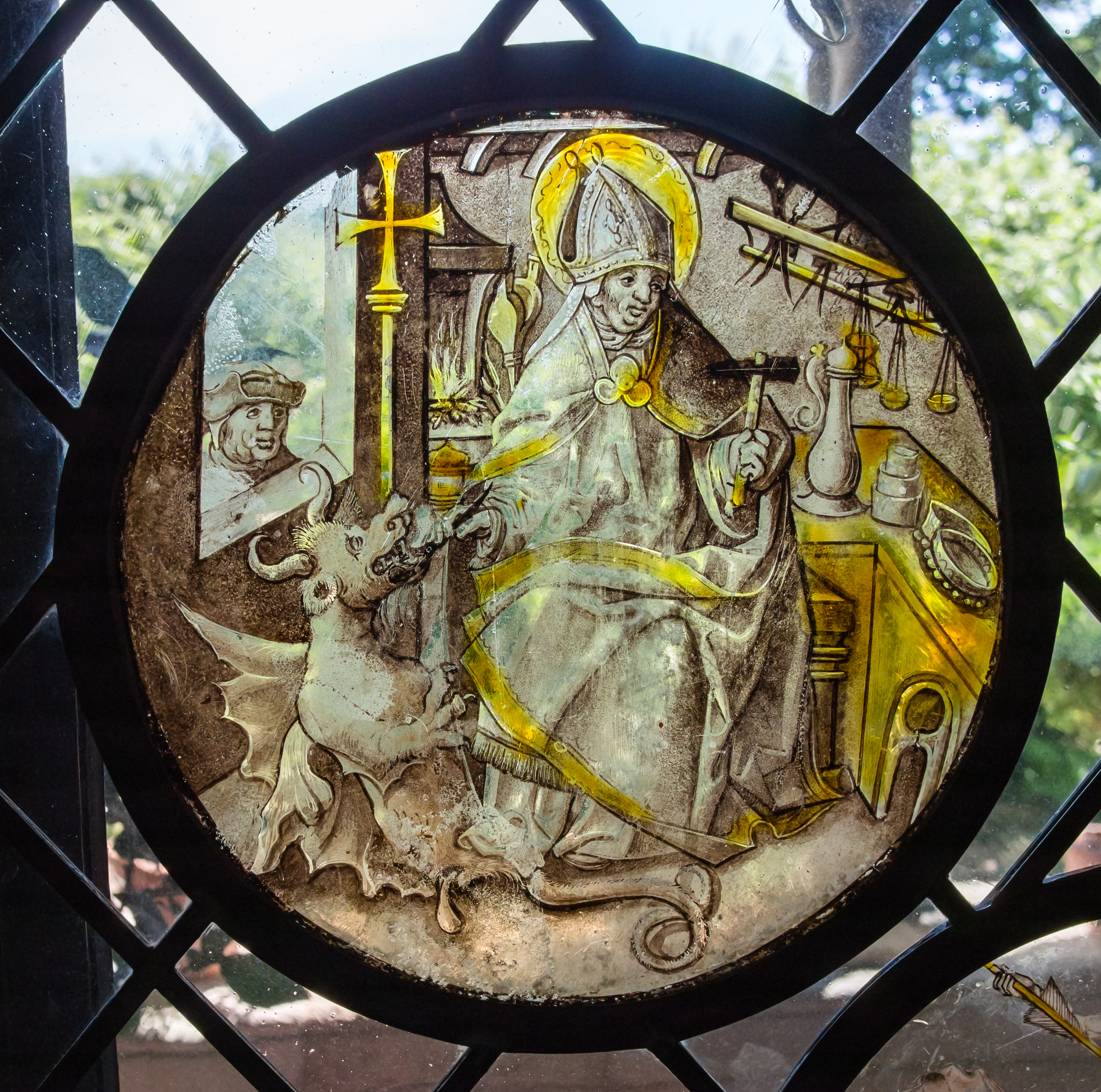 Roundel with Saint Dunstan of Canterbury (11150)