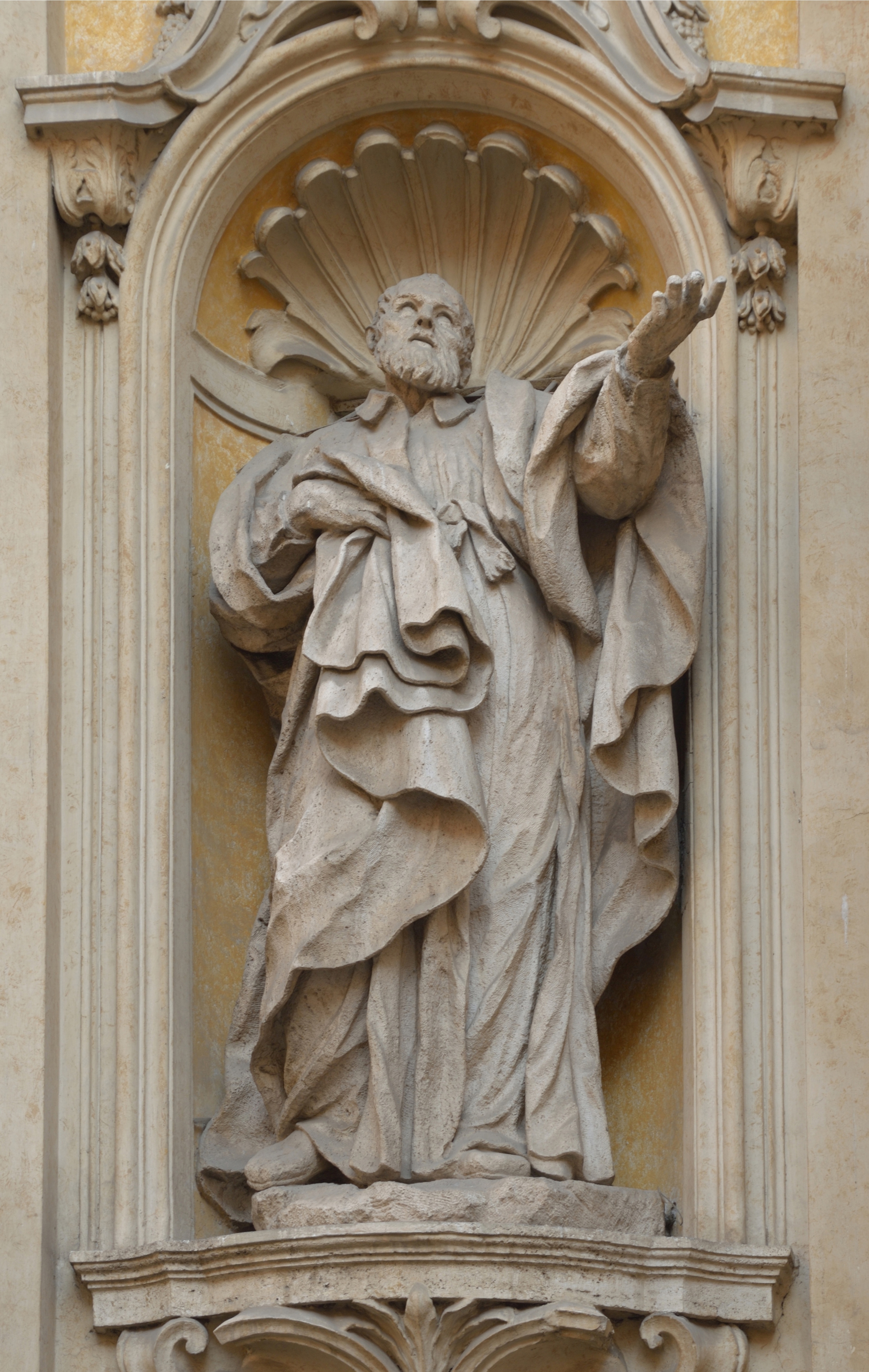Saint Camillus de Lellis in facade of church Santa Maria Maddalena