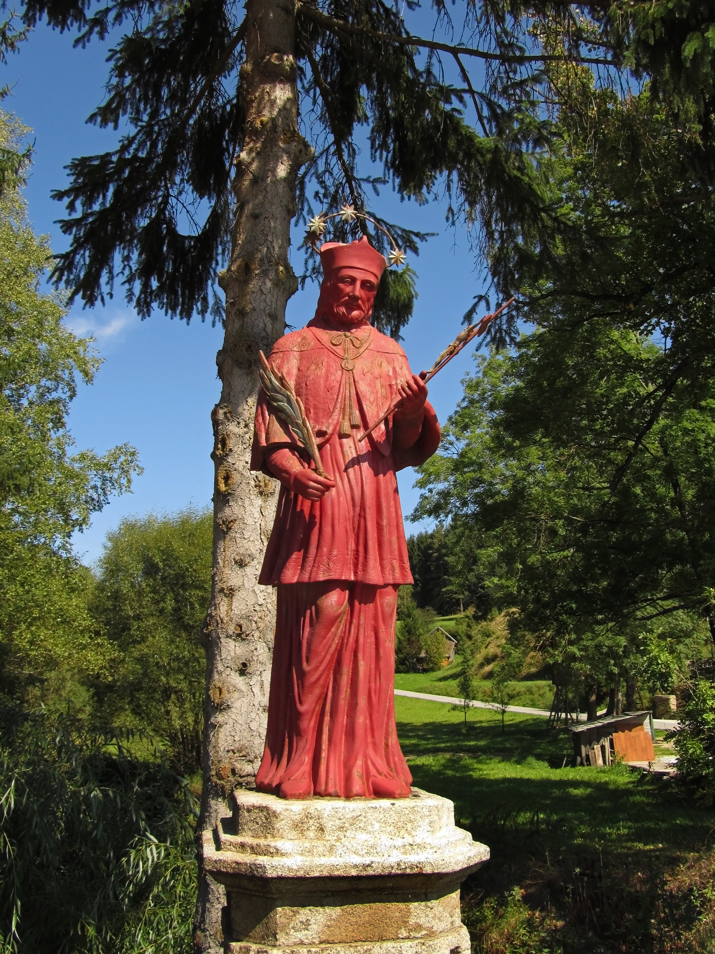 Statue Johannes Nepomuks aus Gusseisen bei Groß Gerungs